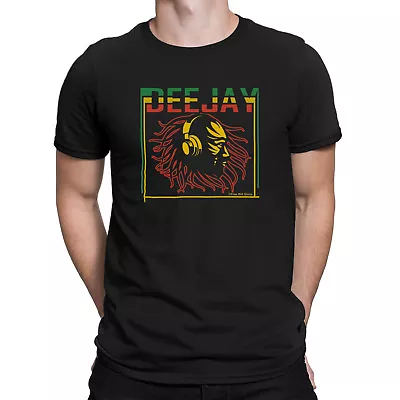 Mens ORGANIC Cotton T-Shirt DEEJAY DJ Reggae Rasta Guitar Jamaican Dance Music • £8.95