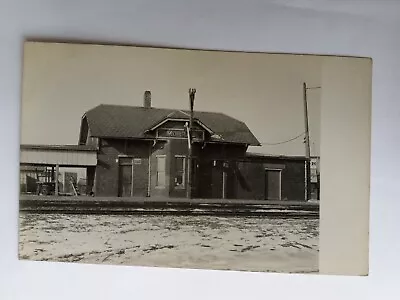 Morral Ohio Real Photo Postcard 1910 Railroad Depot Prospect Marion Waldo Larue • $35