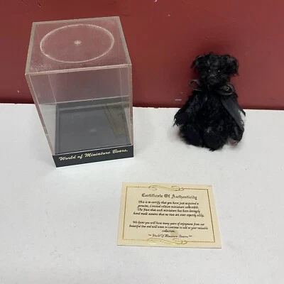 £19.99 • Buy World Of Miniature Bears - Black - 8cm - By Stacy Pio - With Bow + Box
