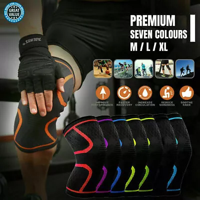 Knee Support Brace Compression Sleeve Arthritis Pain Relief Gym Sports Running • $7.45