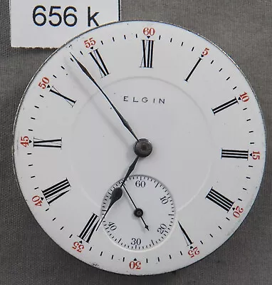 Vintage Elgin 16 Size 17 Jewel 3 FGB Pocket Watch Movement Only Runs! • $39