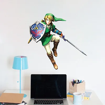 Zelda Wall Decal Link Vinyl Video Game Room Nintendo Mural Sticker Designs E00 • $36.95