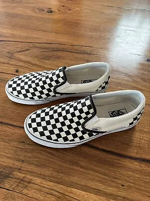 Vans Skate Slip On Checkerboard Shoes In Black Off White-  - • $30