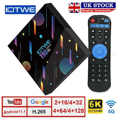 Upgraded T95 NEW TV Box Android 11.1 6K UHD WIFI 16GB/32GB/64GB Set Top Player U • £38.52