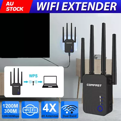 1200Mbps 2.4GHz&5.8GHz WiFi Extender Dual Band Router Internet Booster Repeater • $42.95