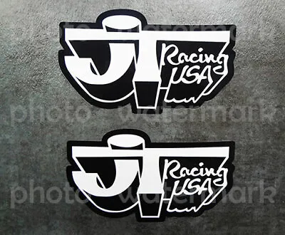 2x JT Racing White/Black Stickers Vinyl Decals Graphics BMX AHRMA YZF Pick Size • $5.75