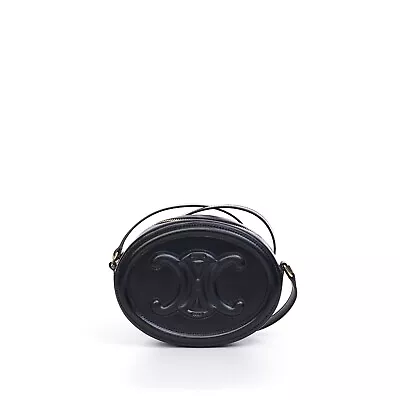 CELINE 1950$ Oval Bag Cuir Triomphe Black Smooth Calfskin • $1318.50