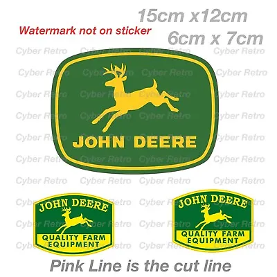 John Deere Logo Pack Of 3 - Retro Vintage Sign  Decal Sticker • $14