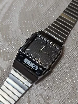 Casio AQ800E-1A Vintage Unisex Black Dial Analog Digital Ana-Digi Watch • $45