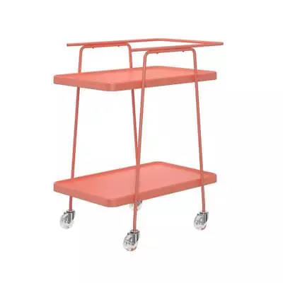 $87.28 • Buy COSCO 2 Tier Metal Serving Cart In Coral