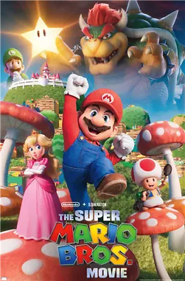 THE SUPER MARIO BROS. MOVIE - MUSHROOM KINGDOM KEY ART POSTER - 22x34 - 23614 • $10.93