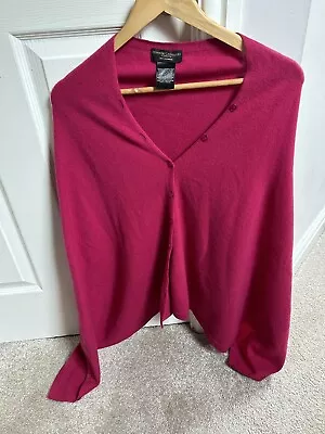 £28 • Buy Denner 100% Mongolian Cashmere Fushia Pink Throw Over Button Poncho Wrap