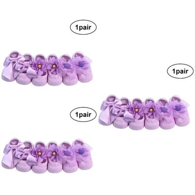 £7.65 • Buy 3 Pairs Anti Trainer Socks Foot Bow Tie Floor Children's Cute