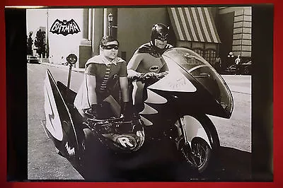 Batman & Robin Bat Motorcycle Adam West Burt Ward TV Movie Poster 24X36 OOP BATR • $23.95