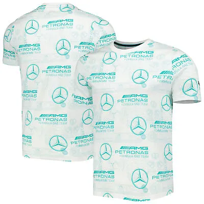 Men's Puma  White Mercedes-AMG Petronas F1 Team Allover Print T-Shirt • $49.99