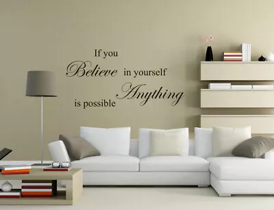 Everything Is Possible Wall Sticker Vinyl Mural Decal Art Decor Quotes UK Pq185 • £5.81