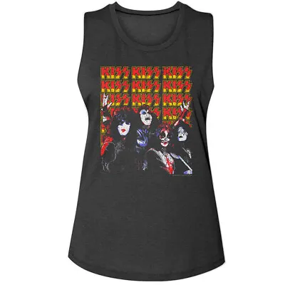 Kiss Logo Repeat Ace Frehley Peter Chris Women's Muscle Tank T Shirt • £40.39