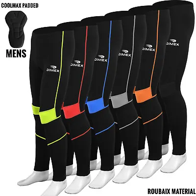 Winter Thermal Mens Cycling Trousers Tights Padded Pants Cycle Long Legging NEW • £16.99