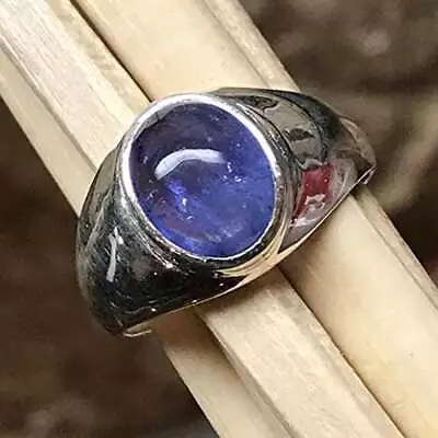 Solid 925 Sterling Silver AAA Blue Sapphire Zircon Oval Gemstone Huge Men's Ring • $40.61