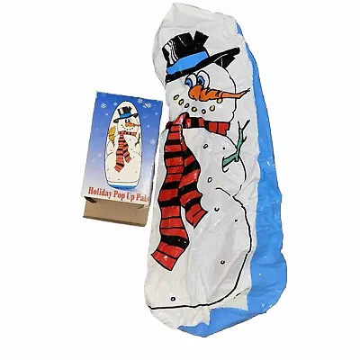 Vtg Snowman Holiday Pop Up Pals Bop Bag 33  X 11  1997 Inflatable Christmas  • $40.18