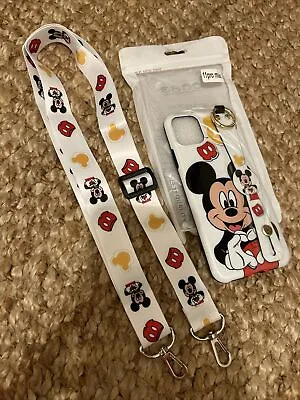 IPhone 11 Pro Max Mickey Love Phone Case With Lanyard Max 6.5” NEW Mickey Mouse  • $18.40