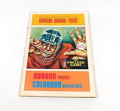 1972 Auburn Vs Colorado Gator Bowl Football Program • $15.99