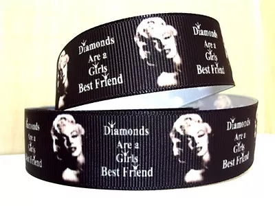 2 Metre Marilyn Monroe Ribbon Size 1 Inch Bows Headbands Card Making Hair Clips • £0.99