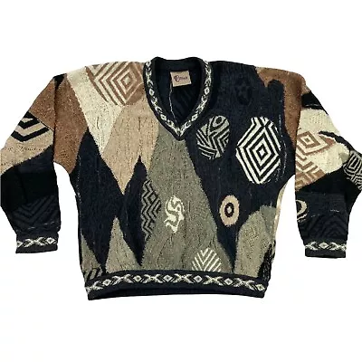 VTG Coogi Men's Linen Biggie Multicolor Knit Sweater Brown Gray Black • Small • $493.72