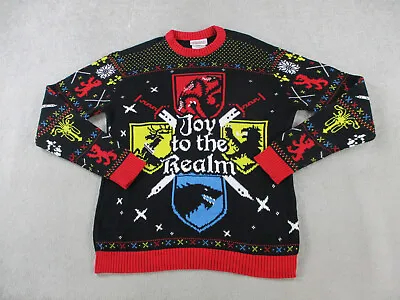 Game Of Thrones Sweater Adult Large Red Black Christmas Holiday Joy To The Realm • $17.99
