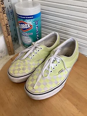 $8.99 • Buy Vans Off The Wall Neon Yellow/White Checkered Sneakers Men’s Size 8 Skate Summer