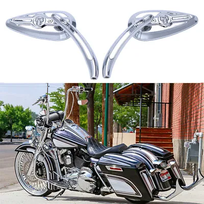 Chrome Motorcycle Skull Mirrors For Harley Davidson Road King Fatboy Softail US • $39.65