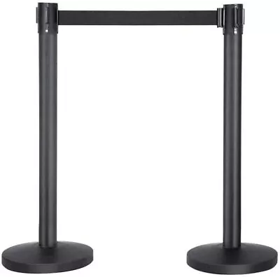 £98.10 • Buy Top Quality Black Retractable Crowd Queue Control Barrier Posts With Black  Belt