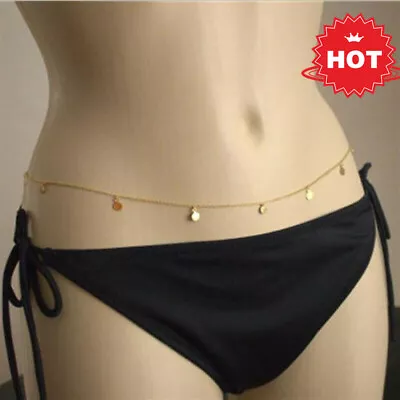 £2.72 • Buy Sexy Women Gold Bead Bikini Waist Belly Chain Link Necklace Chains Body Alloy