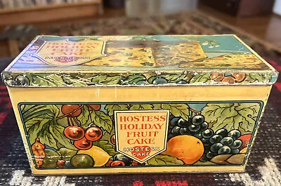 $22 • Buy Vintage 1950's Hostess Holiday Fruit Cake Tin Box Hinged 6.5  X 3.5  X 3 
