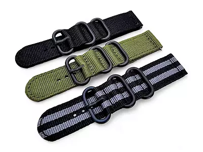 Canvas Watch Strap Band Army Military Two Piece NATO Sailcloth Mens 18 20 22 Mm • £8.95