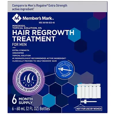 Member's Mark Minoxidil 5% Extra Strength 1 6 12 Month Supply Hair Regrowth • $18.99