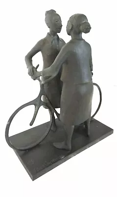 $4999.99 • Buy Harry Marinsky Original Female W/ Bicycle  Bronze Sculpture Signed Artwork-1950s