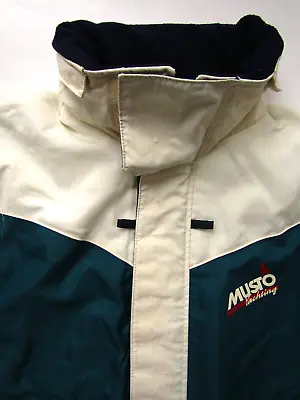 Musto Men's Sailing Jacket 48  Teal Navy & Cream Nylon PVC LJKTC187 • $49.31