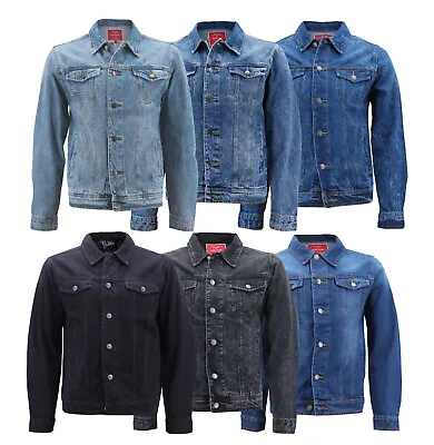 Red Label Men’s Premium Casual Faded Denim Jean Button Up Cotton Slim Fit Jacket • $34.60