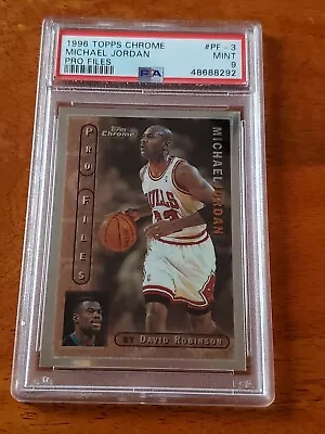 1996-97 Topps Chrome Michael Jordan Pro Files #pf-3 Chicago Bulls Psa 9 Pop 131 • $69