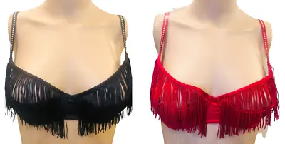 Victorias Secret Very Sexy Unlined Fringe Open Quarter Cup Push Up Bra Xs S M L • $24.75