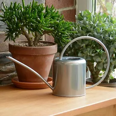 Indoor Small Silver Watering Can Metal Galvanised Steel 1.4L Narrow Spout Plants • £17.99