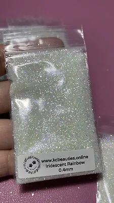 Iridescent White Rainbow 0.4MM Fine Glitter Nail Acrylic Gel Craft US Seller 5g • $2.60