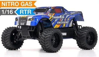 $239.95 • Buy Exceed RC ThunderFire 1/16 2.4G Nitro Gas RTR Off Road RC Truck Stripe Blue