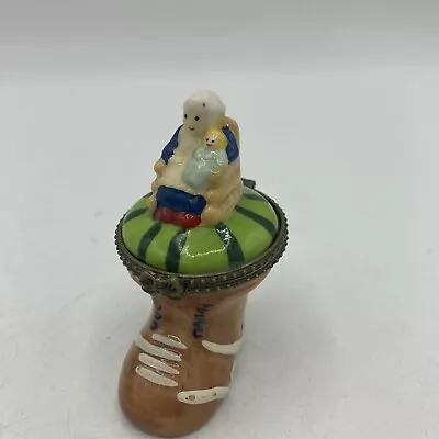 Hinged Trinket Box Old Woman Who Lived In The Shoe- Baby Insert • $10.99