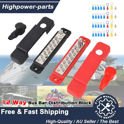 12 Way Bus Bar Power Distribution 12V~48V 180A Rated Terminal Block Car Marine • $34