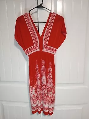 Womens L Dress Red Bandana Print Sundress Summer Dress  Party • $10