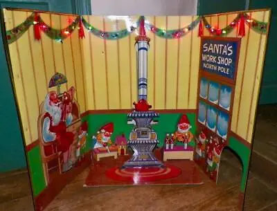 Telco Creations Motionette Santa's Workshop Christmas Store Display Lights 1992 • $249.99