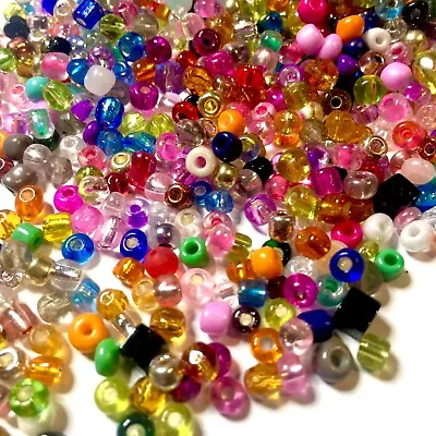 Over 1000 Pc Of Small Multicolour Glass Beads Sizes 2mm To 5mm • £3.89