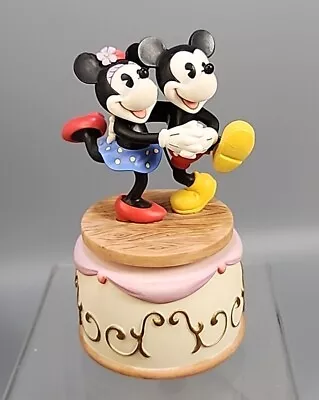 Mickey Minnie Music Box Dancing Sweethearts Enesco 1972 Rotating Disney Vintage • $42.33